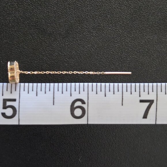 Clover design dangling - Gold Earring - Picture 10 of 16